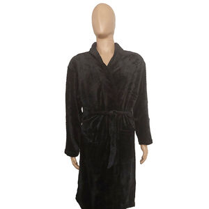 Perry Ellis Portfolio Mens Herringbone Textured Robe Black One Size